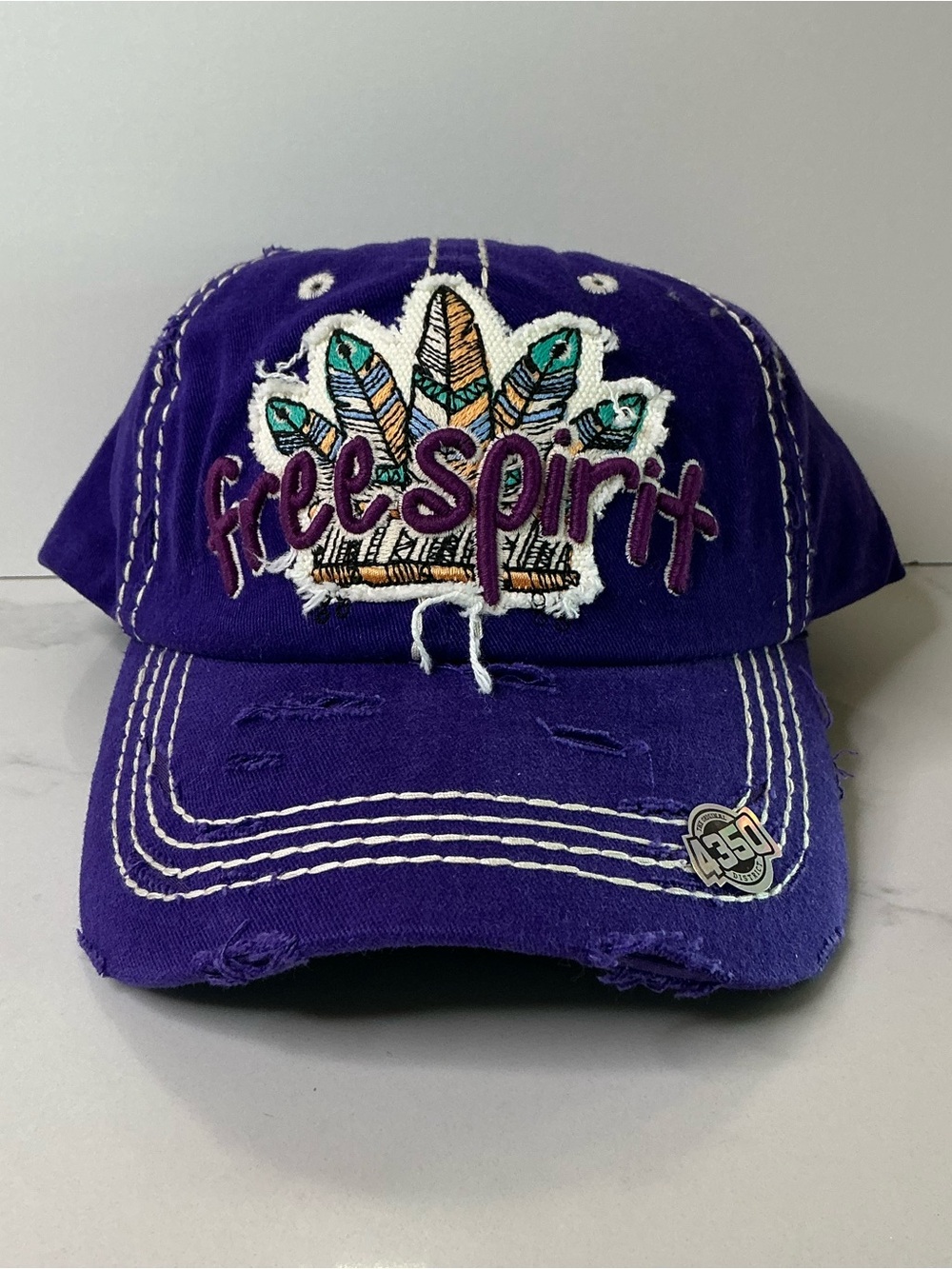 National Sportswear Baseball Cap Hat FREE SPIRIT Vintage Distressed Adjustable